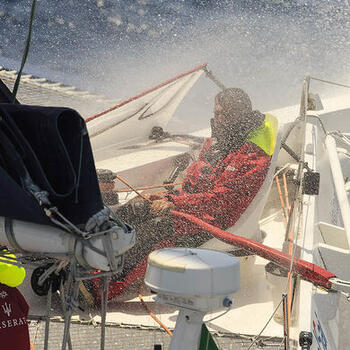 MOD 70 Maserati skippered by Giovanni Soldini shot offshore Porquerolles island during training. Photo Guilain Grenier