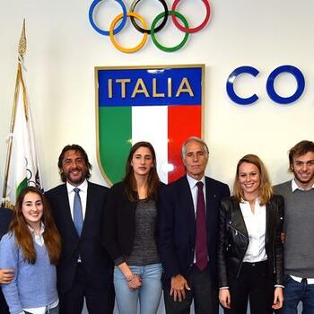 Giovanni Malagò, Carlo Cimbri e il Team Young Italy